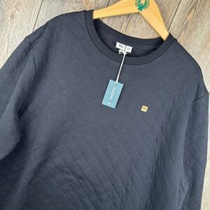 Tentree Quilted Classic Crew Mens XXL Eco-Friendly Quilted Sweatshirt NWT Black